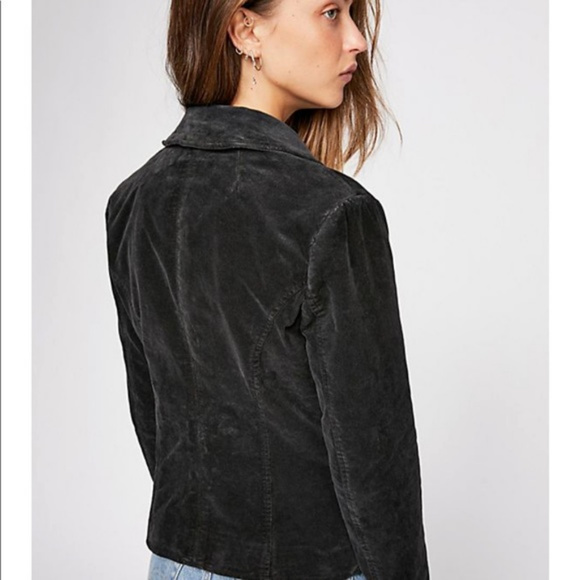 Free People Corduroy Black Byron Blazer Jacket Med - Picture 3 of 4